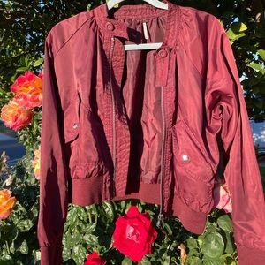 Free People magenta bomber